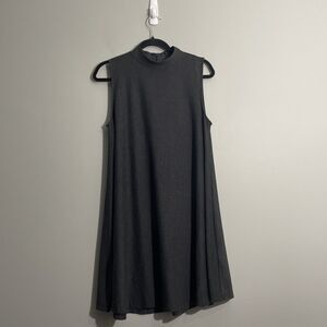 Artisan & NY Black Gray Stripe Halter Dress Large Lightweight Summer Wear